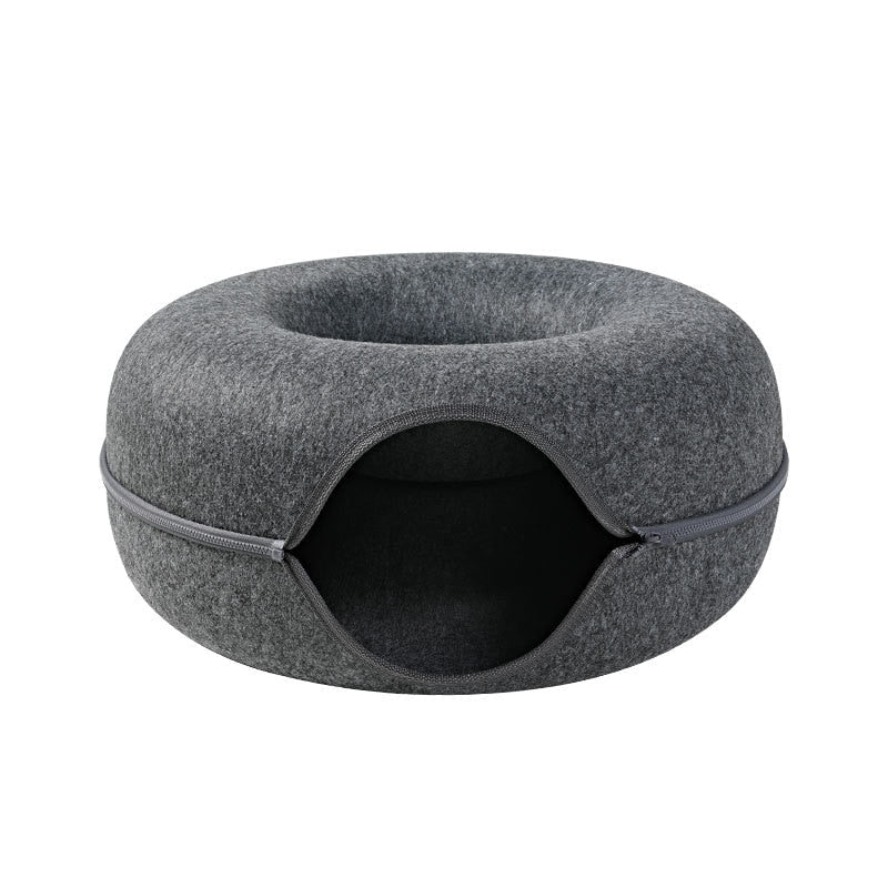 CatCave - Interactive Basket Natural Felt Cuddly Cat Cave Bed